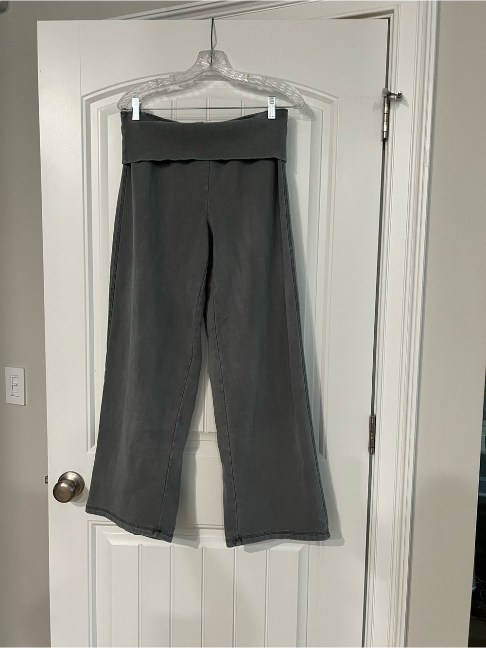 Women’s Wide-Leg Fold-Over Waist Pants - Gray